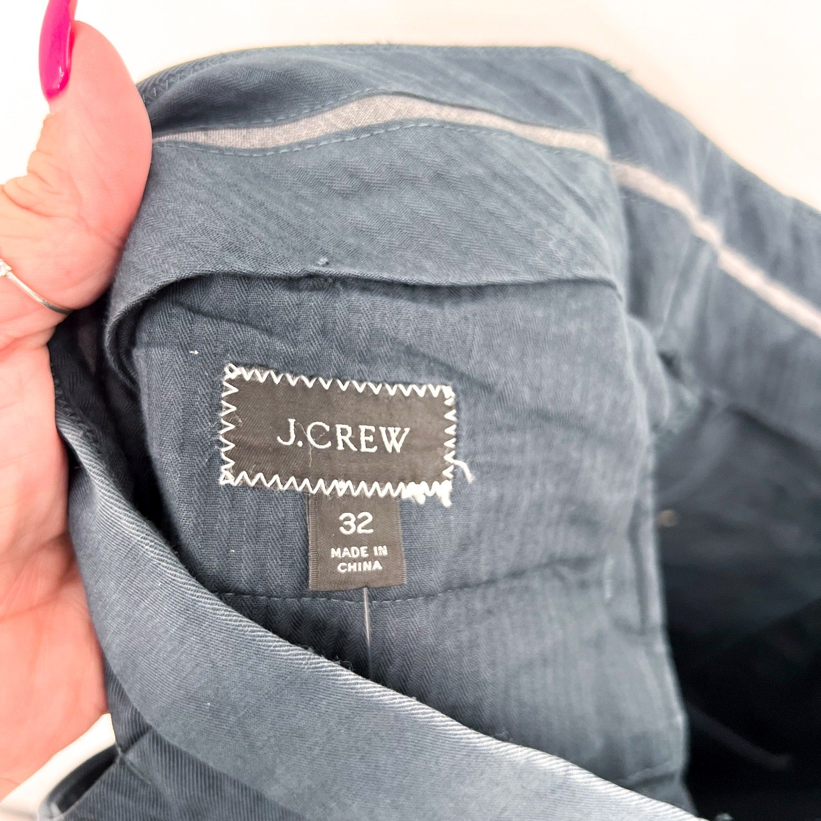 J.CREW Men's Chino Suit Pants 32x30 Blue Cotton-Linen Blend Slim Fit AX271 NWT