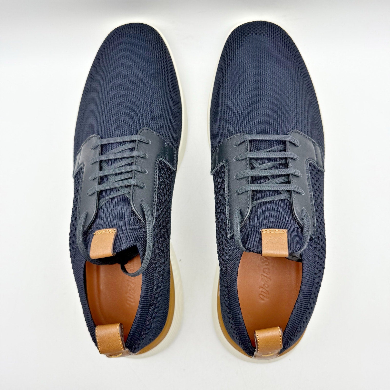 Wolf & Shepherd Swiftknit Derby Sneakers WOMENS 8 MENS 6 Navy Blue Knit NIB