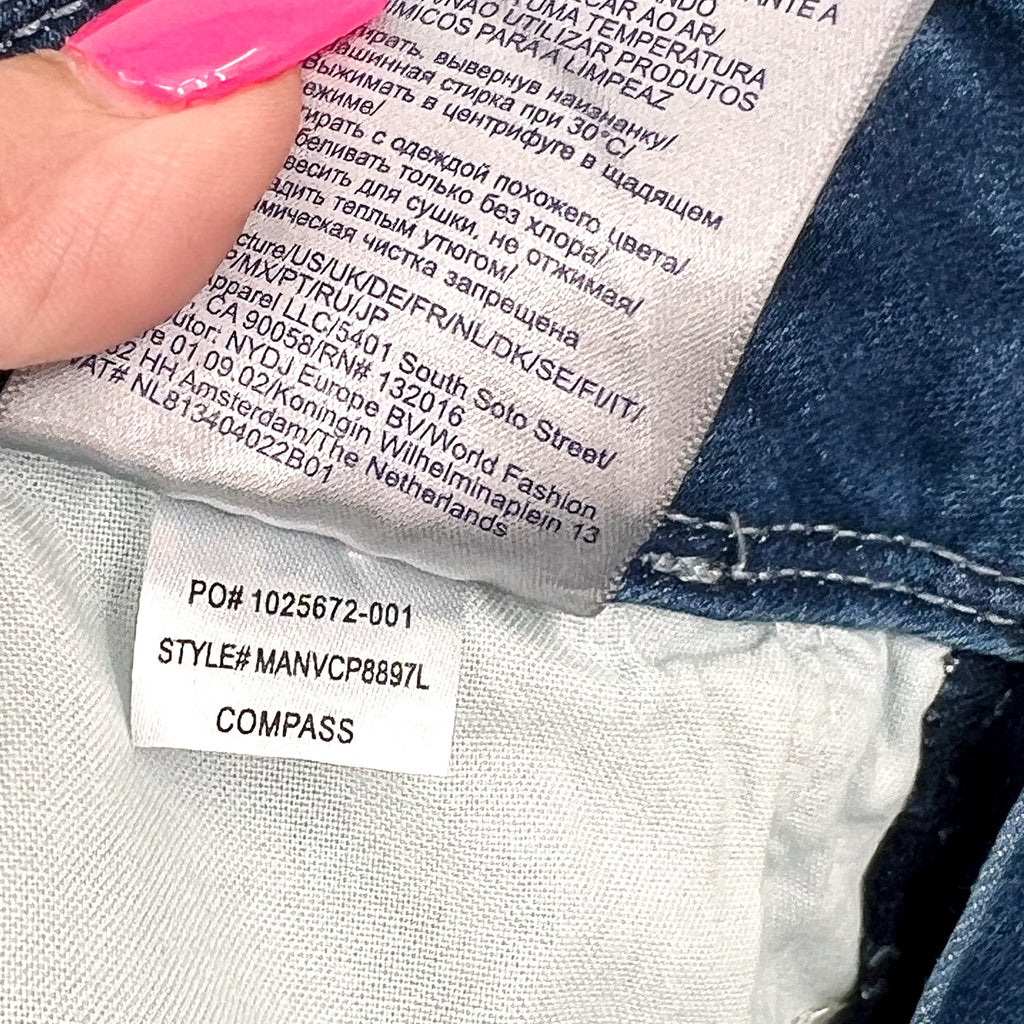 NYDJ Womens Cool Embrace Major Wide Leg Capri Jeans Size 8L Compass Blue NWT