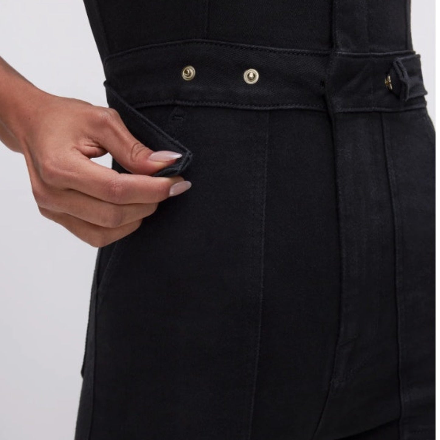 GOOD AMERICAN Women's Fit For Success Jumpsuit 1 Small Black Short Sleeve  NWT