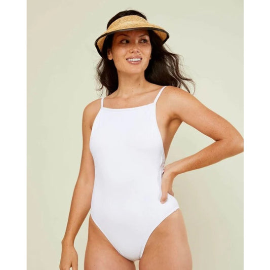 ANDIE SWIM Paloma One Piece Swimsuit XXL 18 Tall White Ribbed