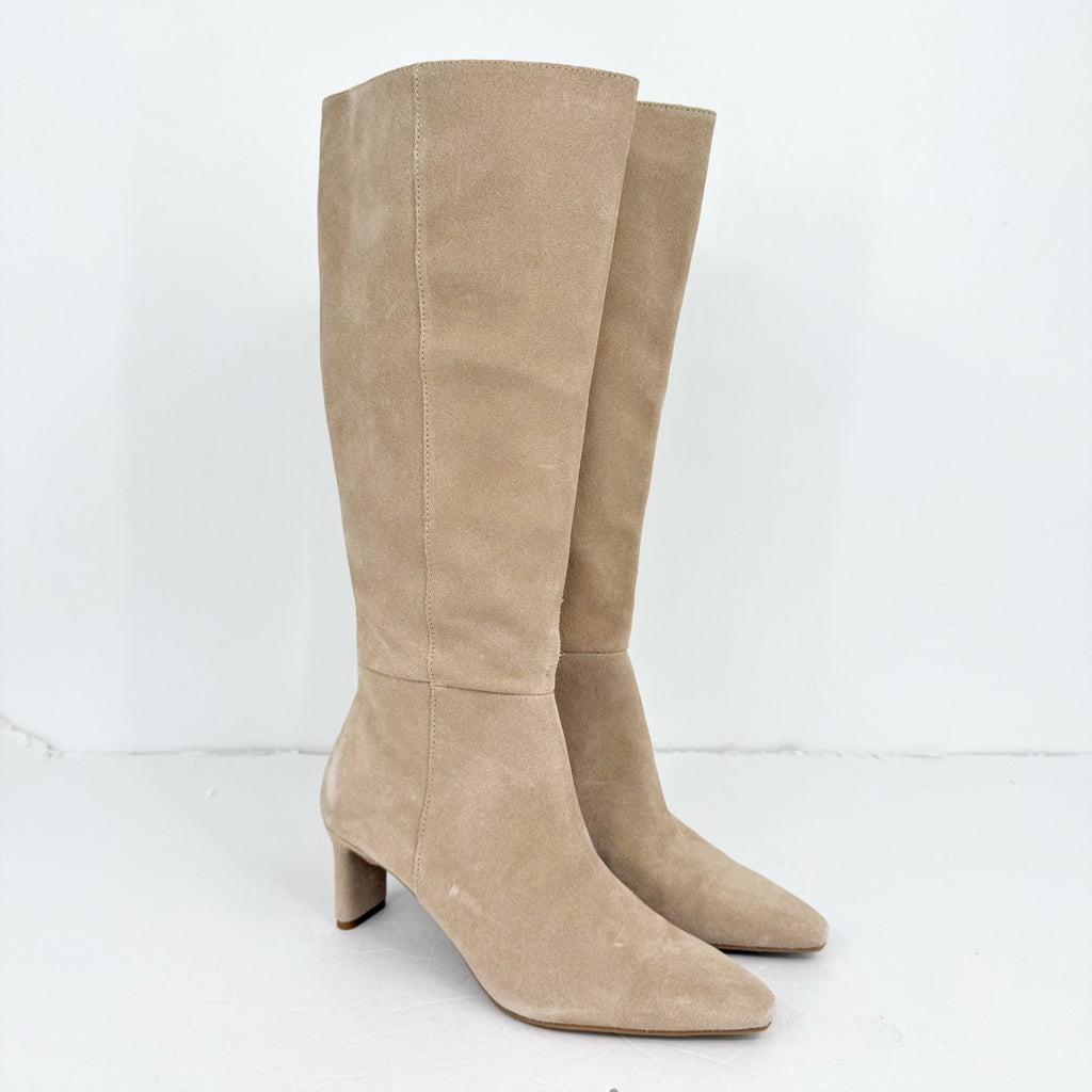 Dolce Vita Womens Gabby Knee High Boots US 7.5 M EU 38 Beige Suede NWOB