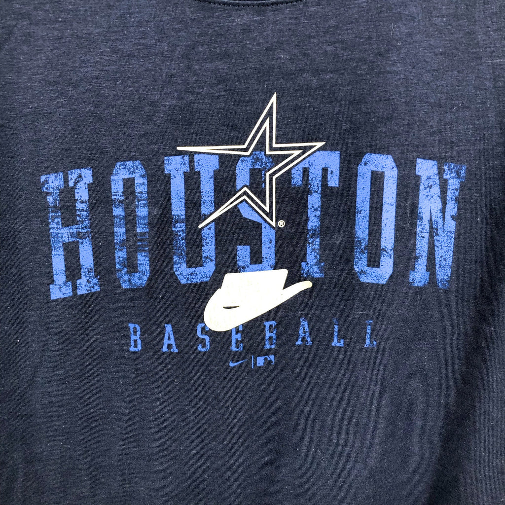 NIKE Women's MLB Houston Cooperstown Arch T-Shirt Large Navy Blue NWT NKMV-44B