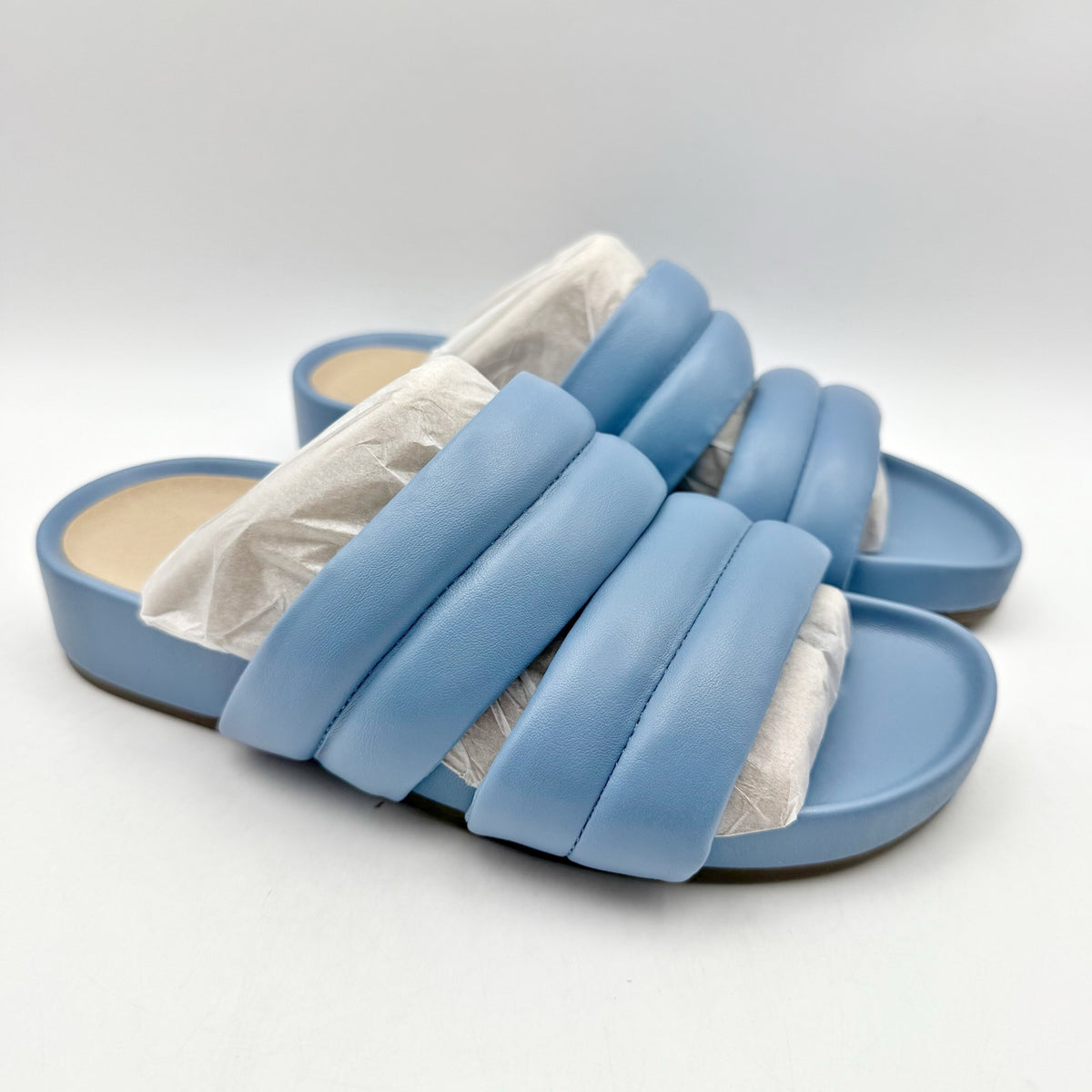Vionic Womens Mayla Slide Sandals Size 5 M EU 35 Blue Comfort NIB