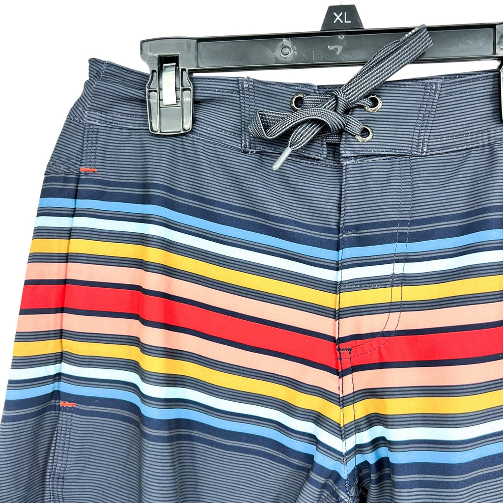 SAXX Betawave 2n1 Swim Board Shorts Size 28 Blue Stripe 7" Inseam Liner NWT