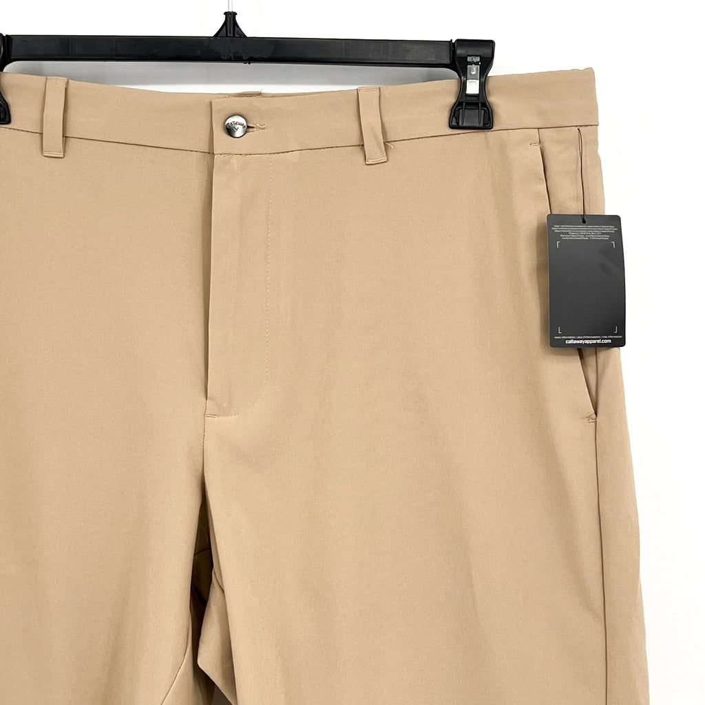 CALLAWAY Men's Golf Shorts Size 36 Tan Chinchilla 9" Inseam Flat Front NWT