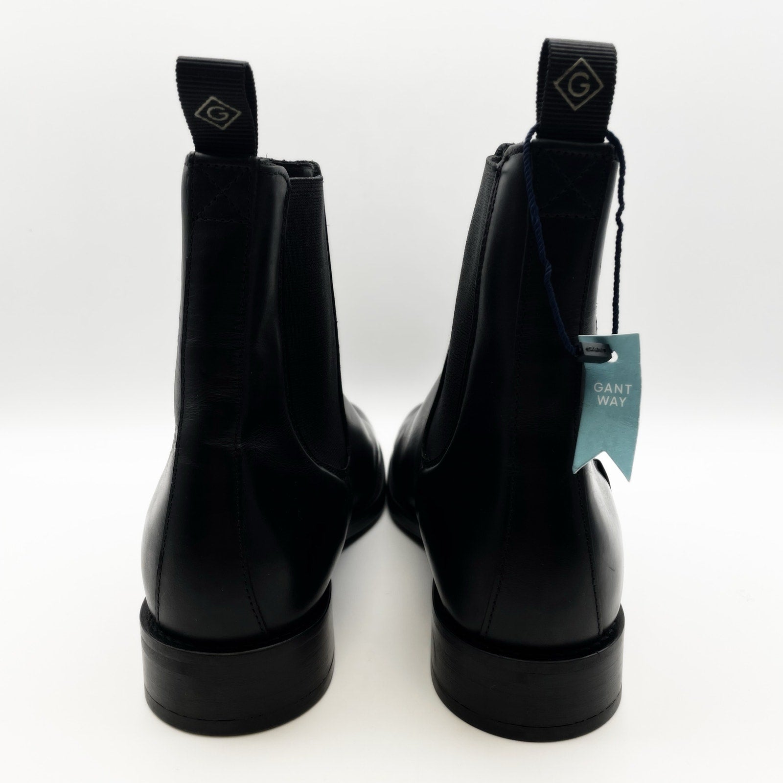 Gant Women's Fayy Chelsea Boots US 7.5 EU 39 Black Leather Pull-On NWOB