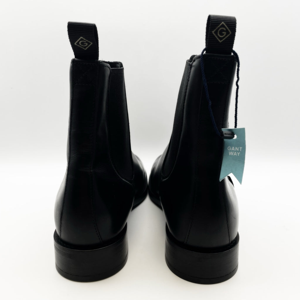 Gant Women's Fayy Chelsea Boots Size 7.5 EU 39 Black Leather Pull-On NWOB