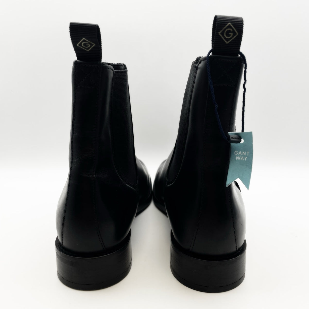 Gant Women's Fayy Chelsea Boots Size 7.5 EU 39 Black Leather Pull-On NWOB