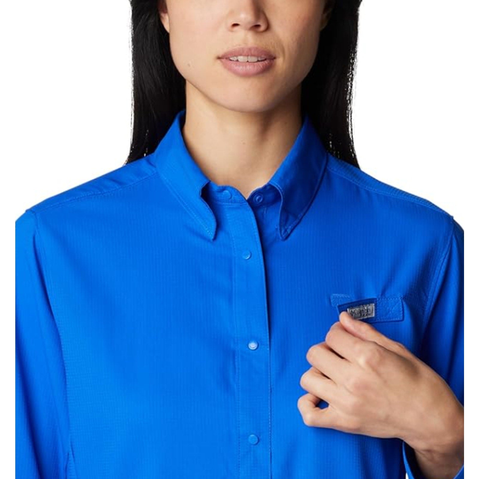 COLUMBIA Women’s PFG Tamiami II Long Sleeve Shirt XL Blue Macaw UPF 40 NWT