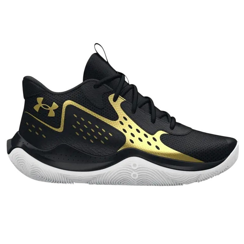 Under Armour Boys GS Jet '23 Basketball Athletic Shoes Youth 5.5 Black Gold NIB