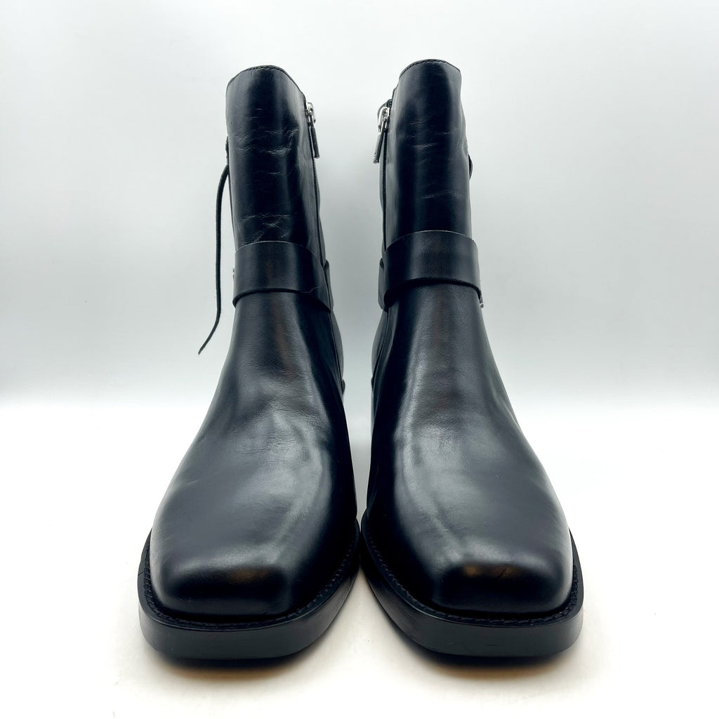Lucky Brand Womens Kamany Ankle Boots Size 11 Black Braided Leather Booties NWOB
