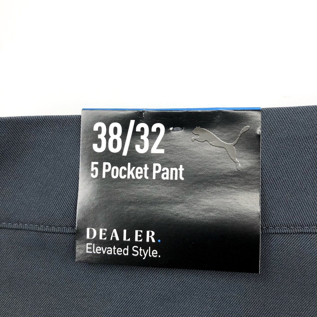 PUMA Men's Dealer 5 Pocket Golf Pants 38x32 Dark Grey Flat Front NWT