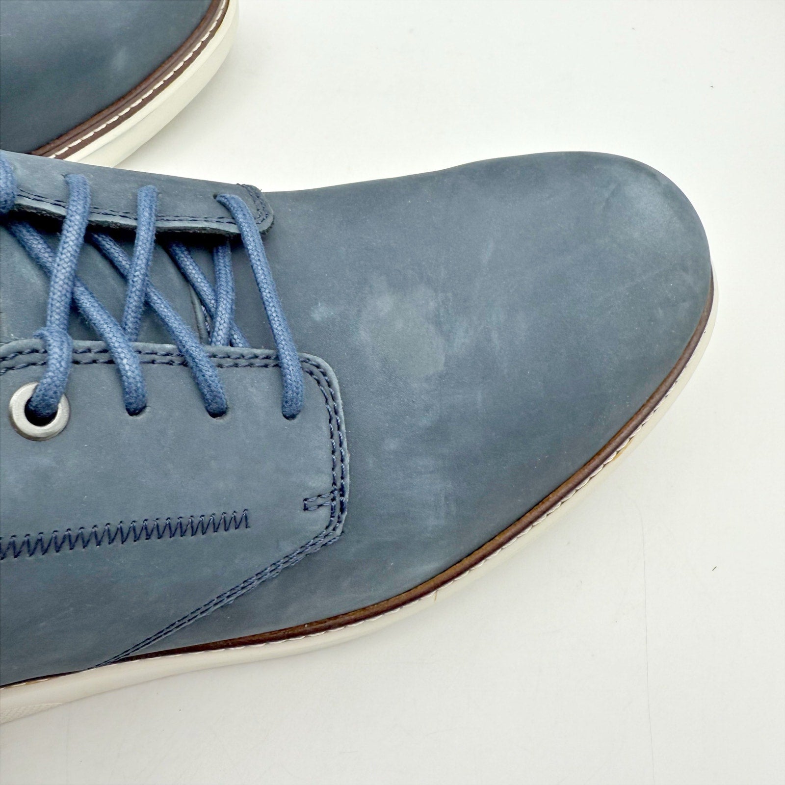 Samuel Hubbard Mens Rafael Lace Up Sneakers US 11.5 Wide Blue Navy Nubuck NWOB