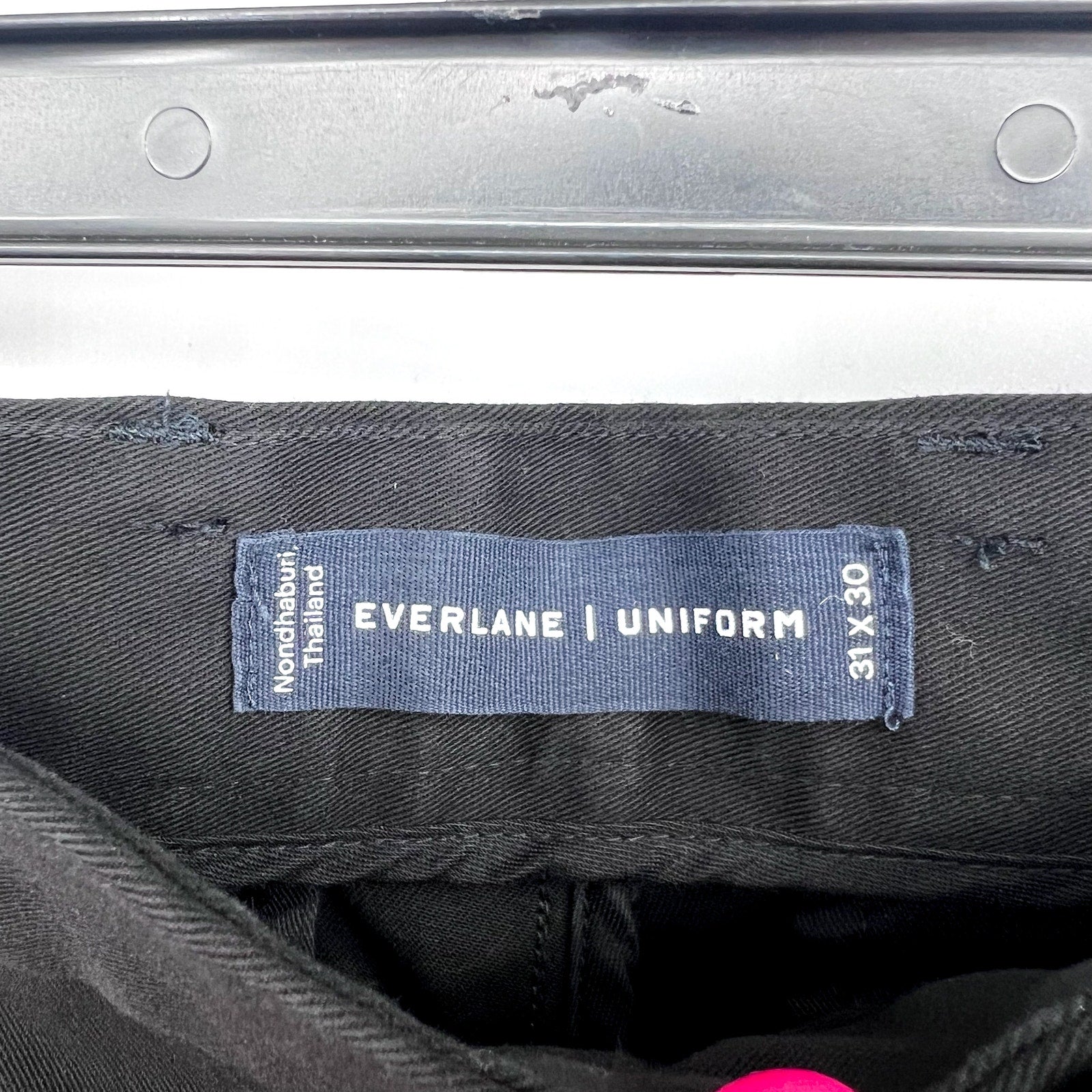 EVERLANE Uniform Mens Performance Chino Pants 31x30 Black Athletic Fit NWT