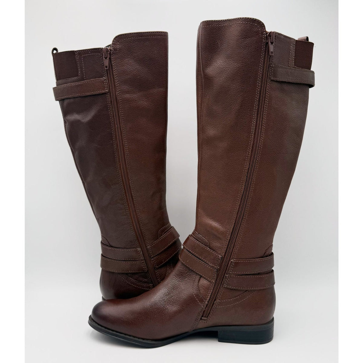 Naturalizer Womens June Knee High Riding Boots Size 7 EU 37 Brown Leather NWOB