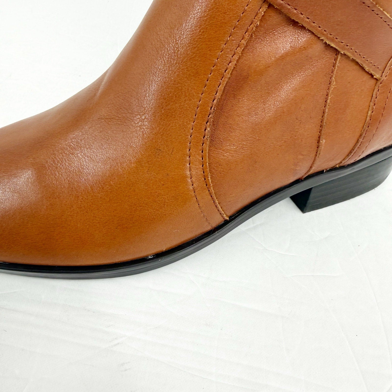 Naturalizer Womens Rena Knee High Boots US 7 Wide EU 37 Brown Leather NIB