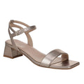 Naturalizer Womens Hana Heeled Sandals US 9.5 Pewter Metallic Taupe Leather NWOB