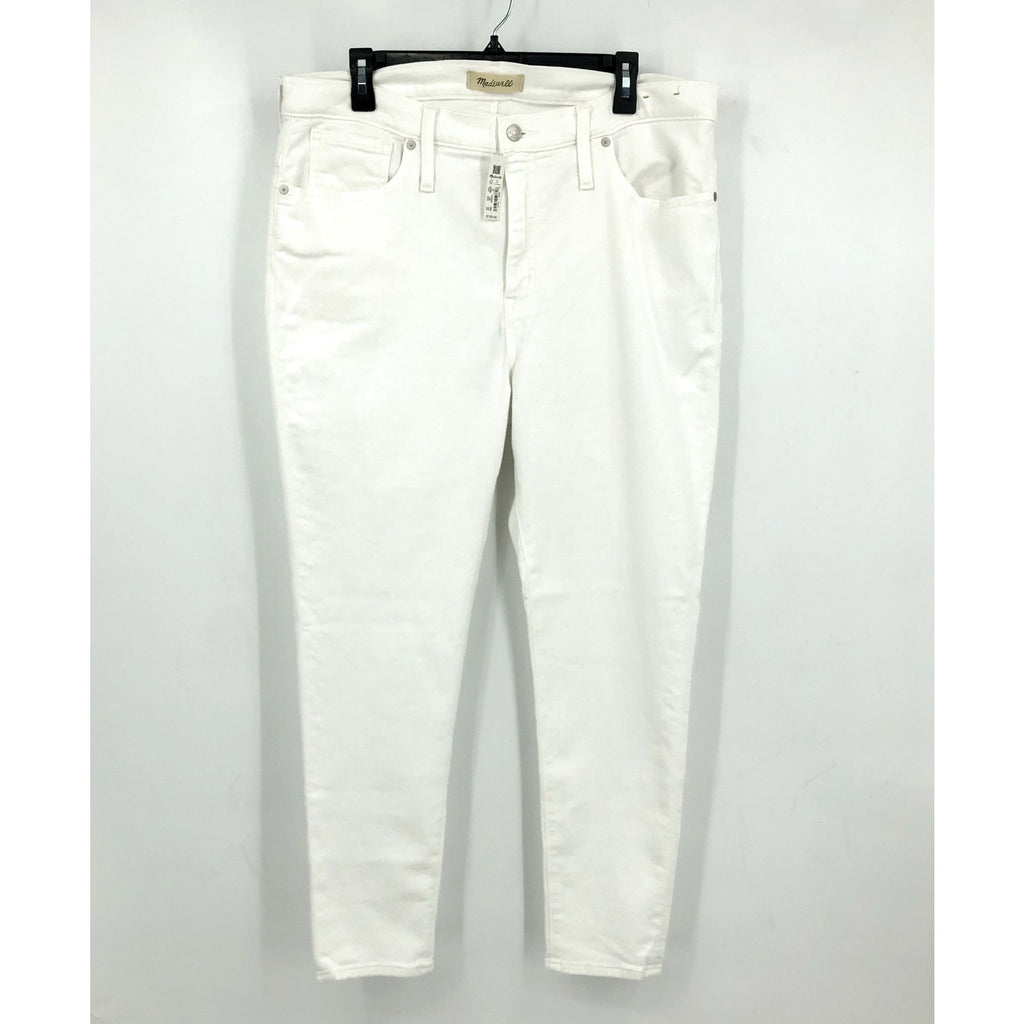 Madewell Womens Skinny Crop Jeans Size 33 US 16 Pure White 9" Mid-Rise MD097 NWT