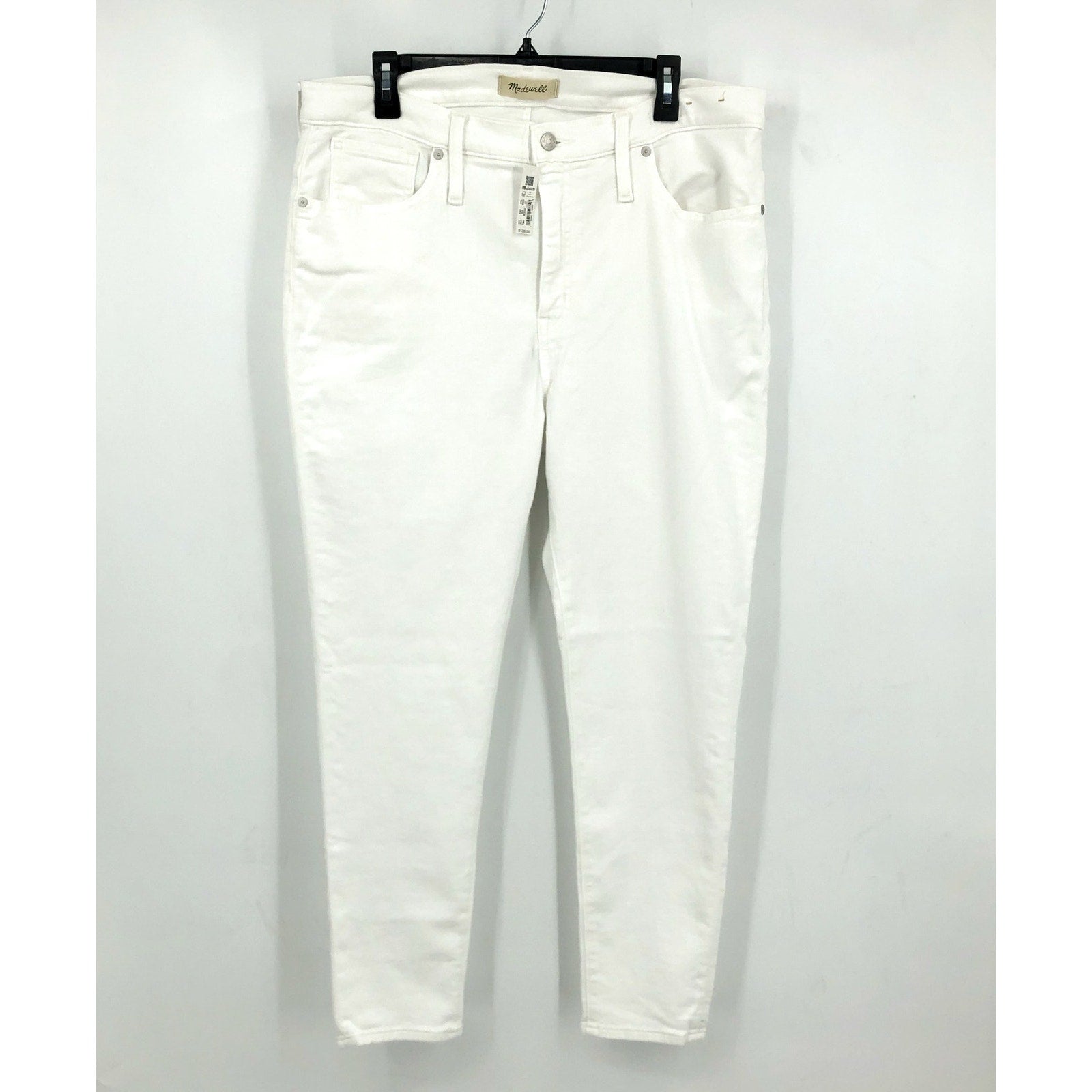 Madewell Womens Skinny Crop Jeans Size 33 US 16 Pure White 9" Mid-Rise MD097 NWT