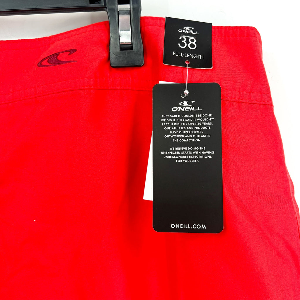 O'NEILL Mens Santa Cruz Solid 2.0 Boardshorts Size 38 Red Drawstring NWT