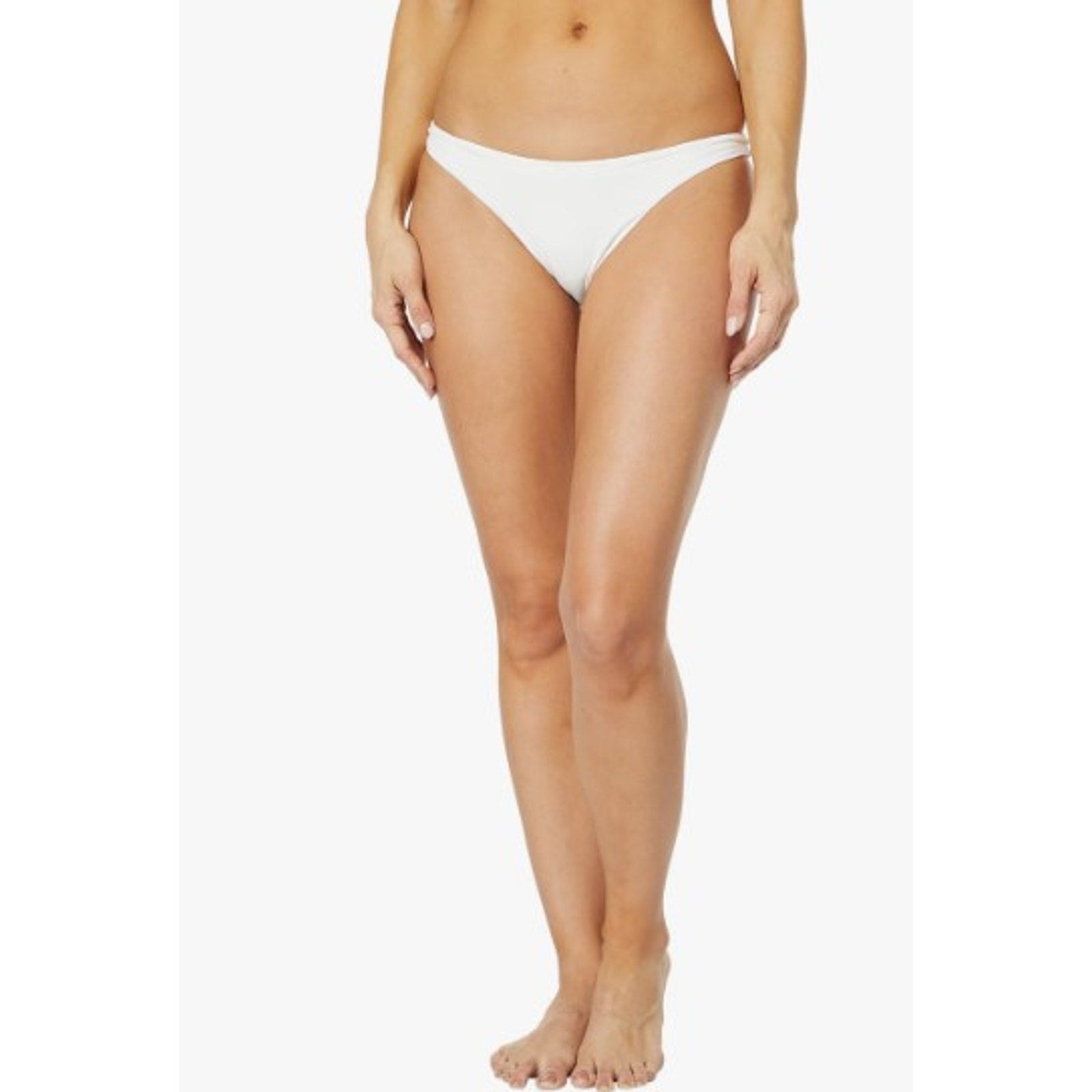 EBERJEY Women's So Solid Dree Bikini Bottoms Small Ecru
