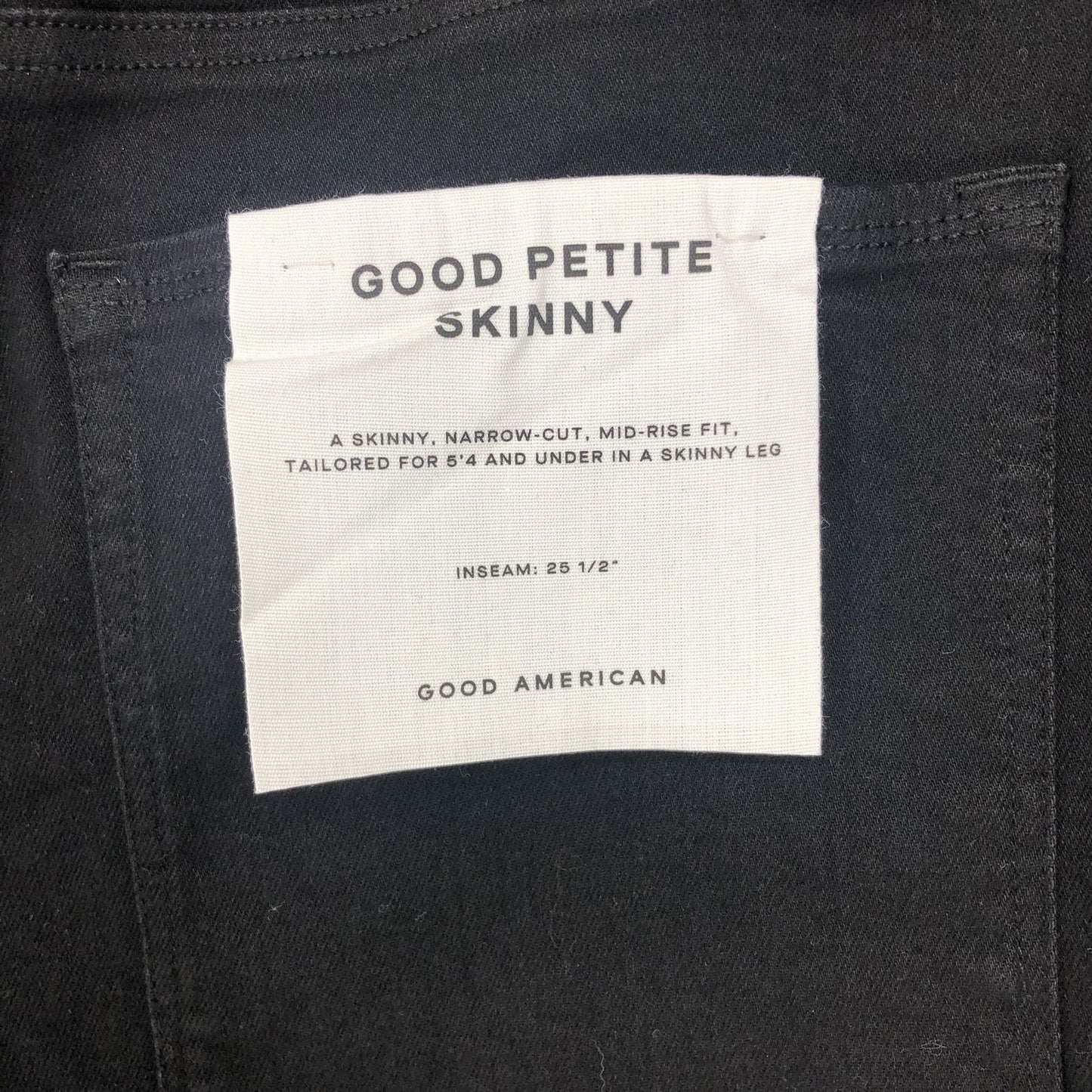 GOOD AMERICAN Always Fits Good Skinny Jeans 28-32 PETITE Black Mid Rise NWT