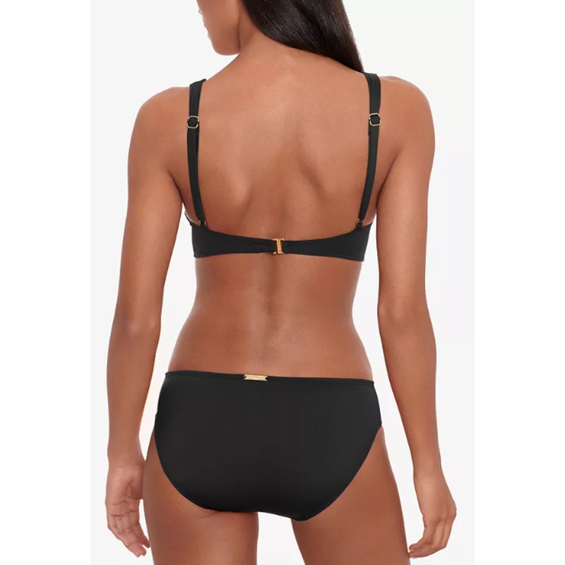 LAUREN RALPH LAUREN Beach Club Hipster Bikini Bottoms Size 6 Black Swim NWOT