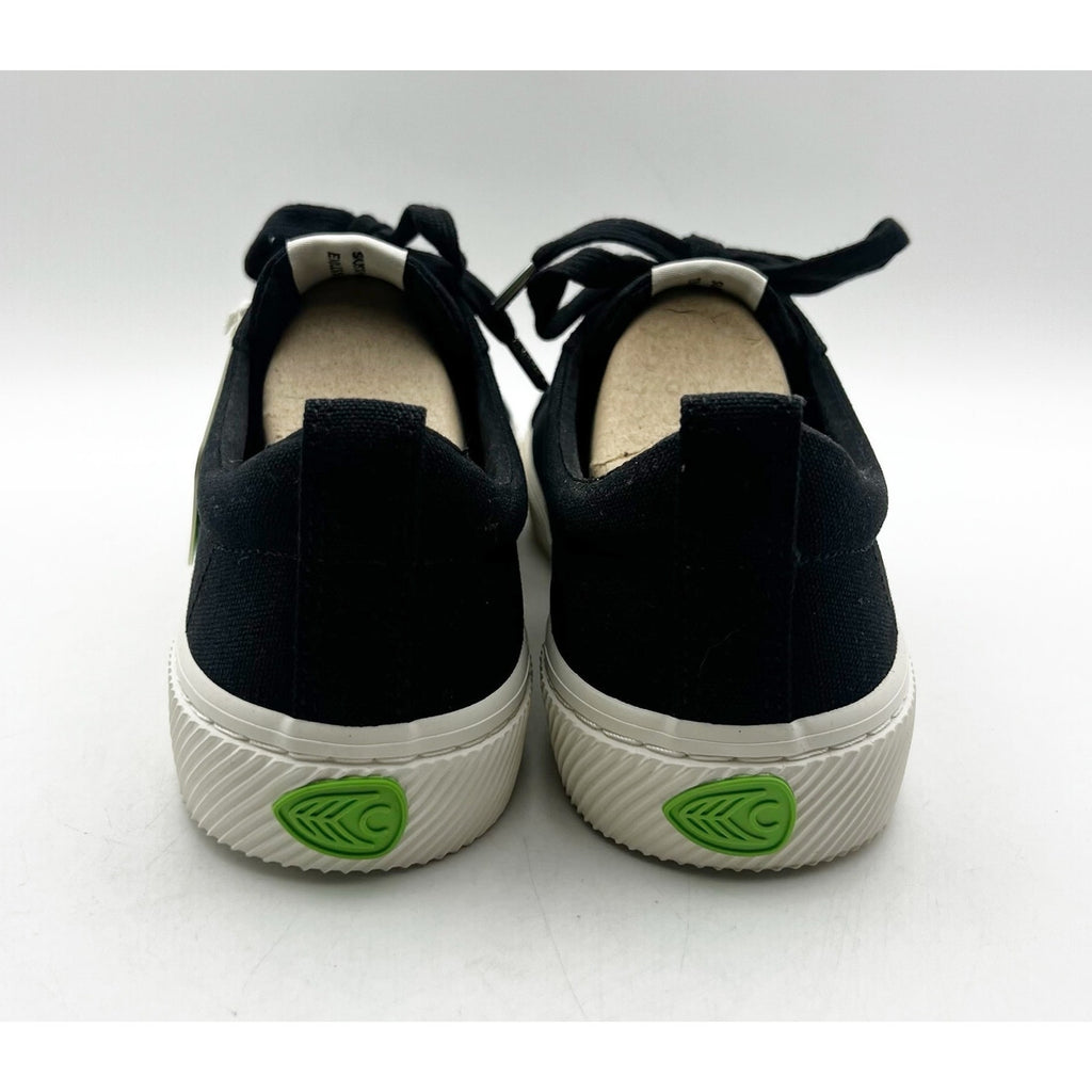 Cariuma Womens OCA Low Top Sneakers Size 6.5 Black Canvas Organic Cotton NIB