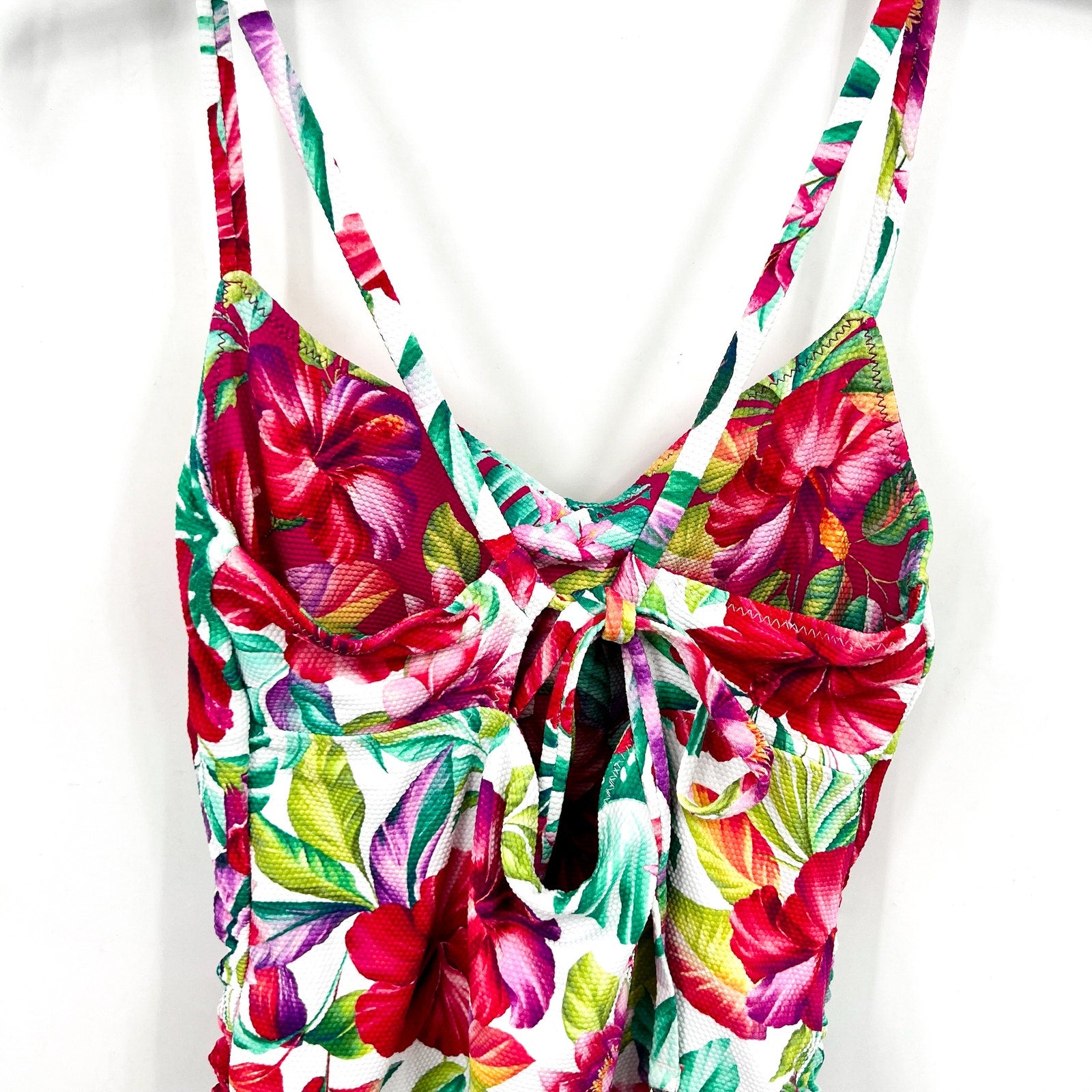 TOMMY BAHAMA Fiesta Reversible Tankini Top Small White Pink  Island Cays NWT