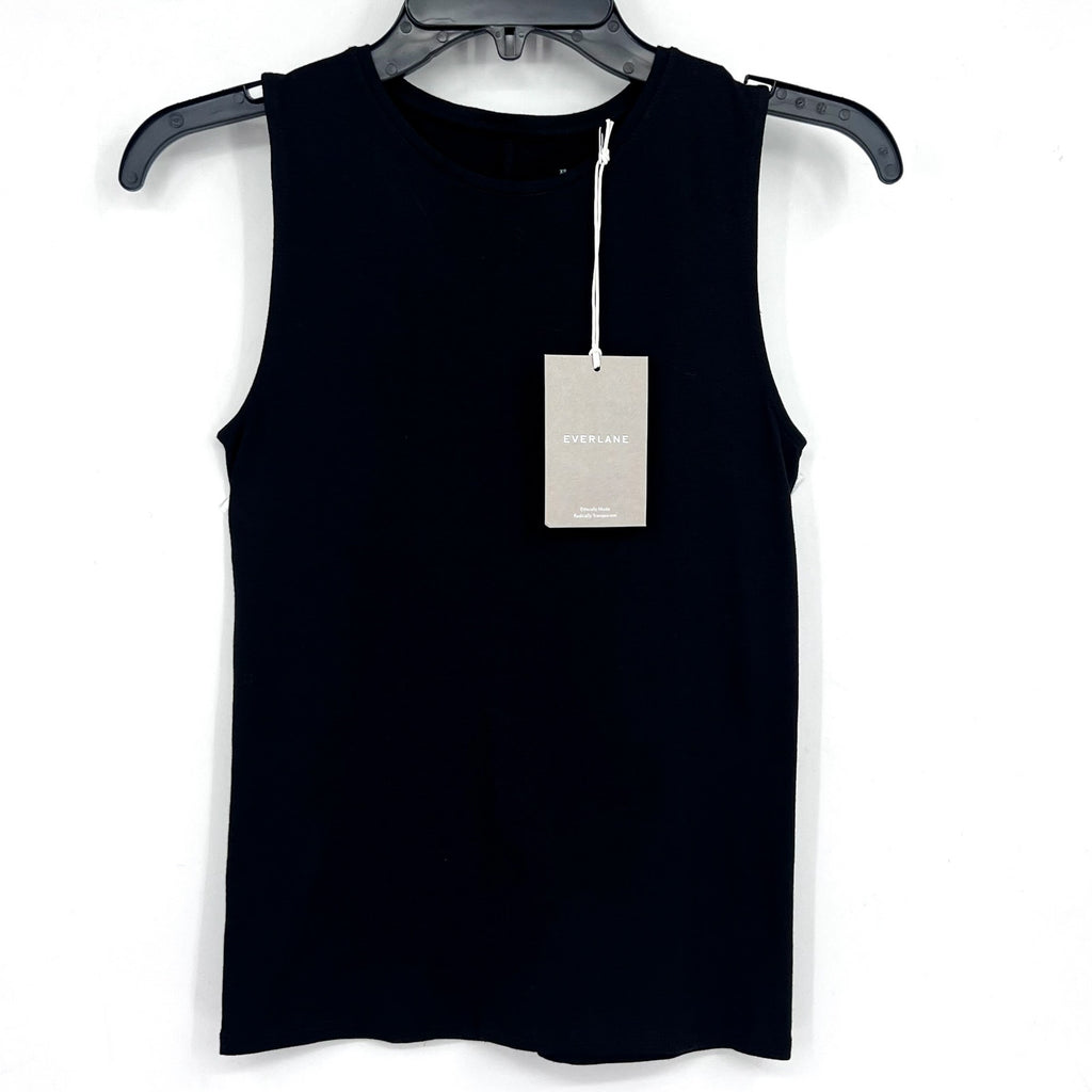 EVERLANE Women's The Supima Form Tank Top Medium Black Sleeveless Crewneck NWT