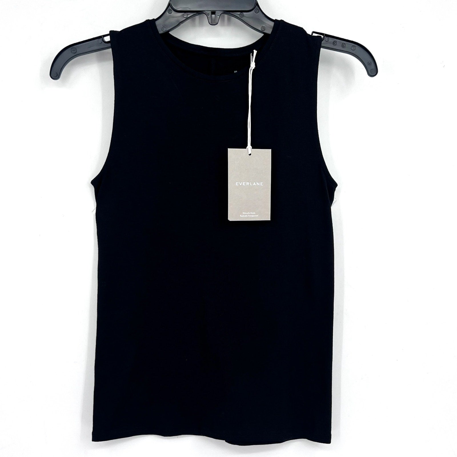 EVERLANE Women's The Supima Form Tank Top Medium Black Sleeveless Crewneck NWT