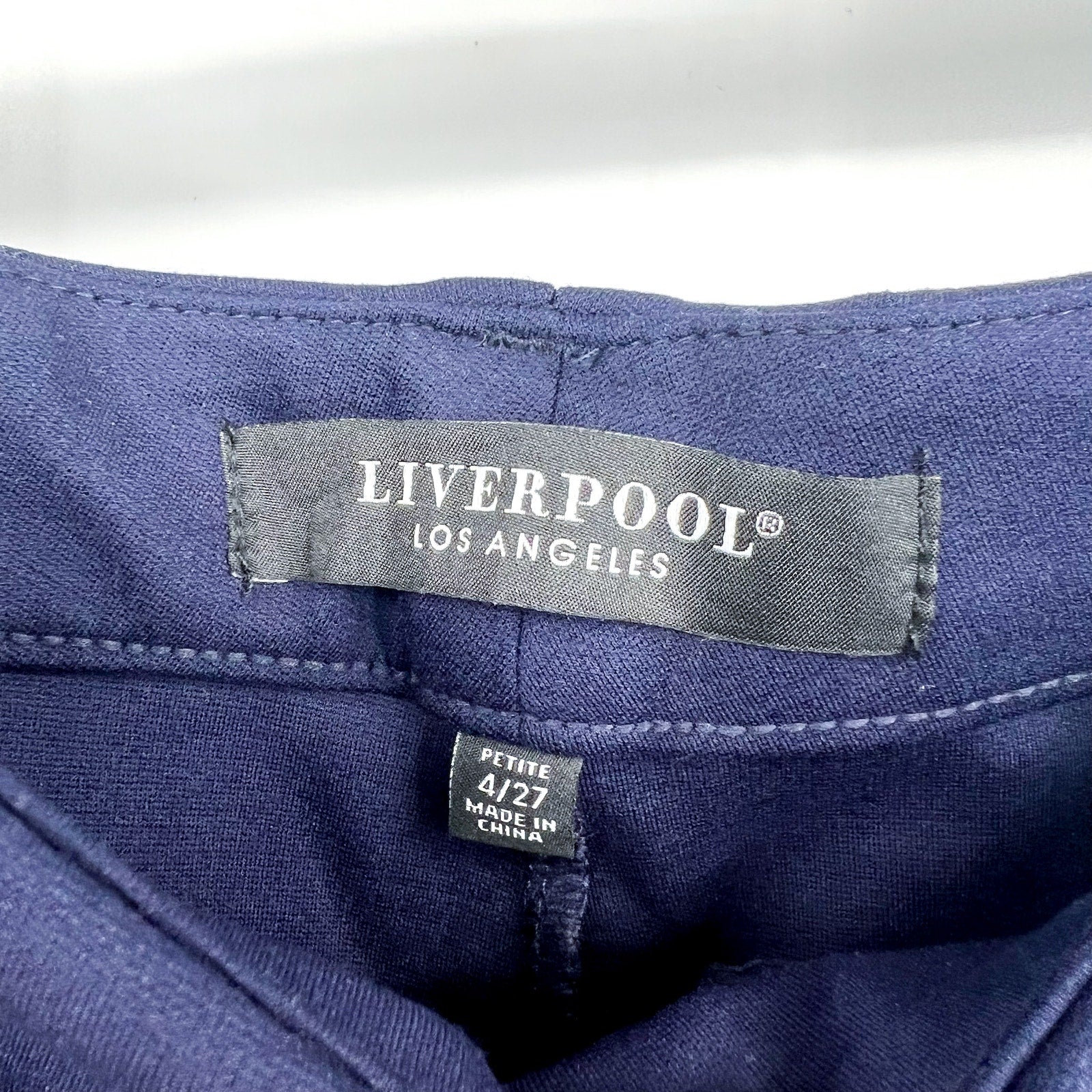 LIVERPOOL Womens Kelsey Knit Trousers Size 27 4 Petite Cadet Blue Ankle NWT