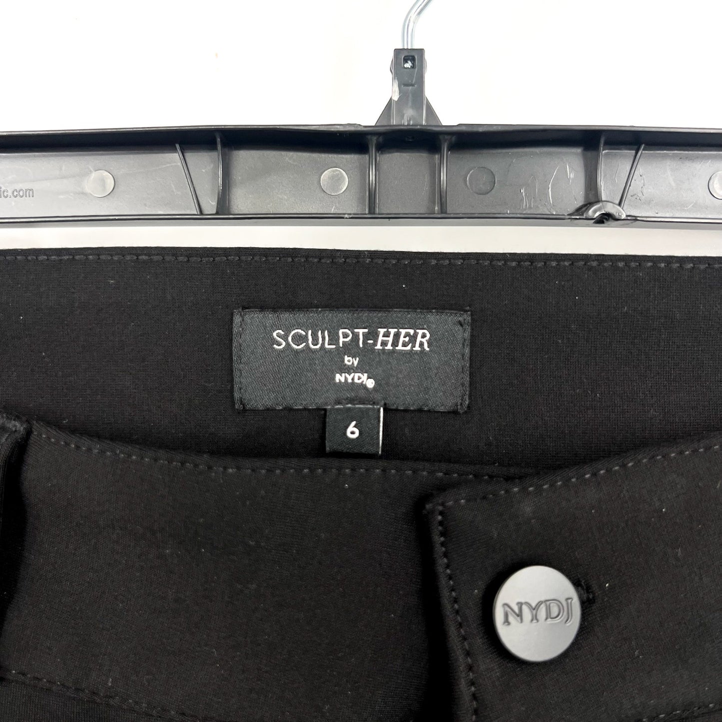 NYDJ Women's Classic Sculpt-Her Trouser Pants Size 6 Black Stretch Ponte NWT