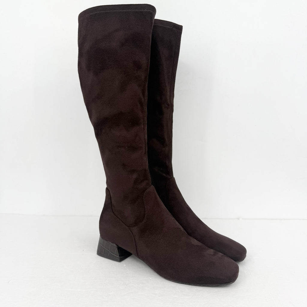 Donald Pliner Womens Regina Knee High Boot US 8.5 M Brown Suede NWOB