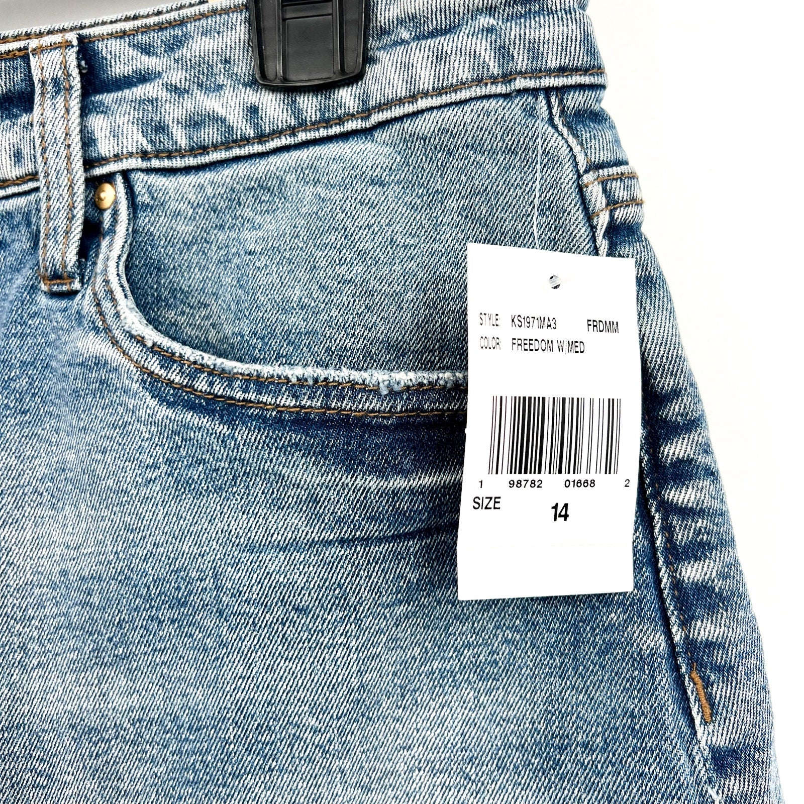 KUT FROM THE KLOTH Taylor Jean Shorts Size 14 Freedom Blue Raw Hem NWT