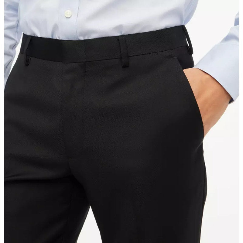 J.CREW Mens Slim-fit Thompson Worsted Wool Suit Pant 33x30 Black Flat Front NWT