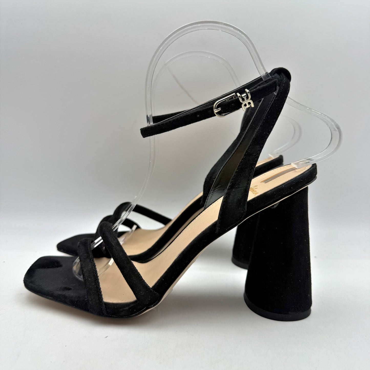 Sam Edelman Womens Kia Heeled Sandal US 7 EU 37 Black Suede NWOB