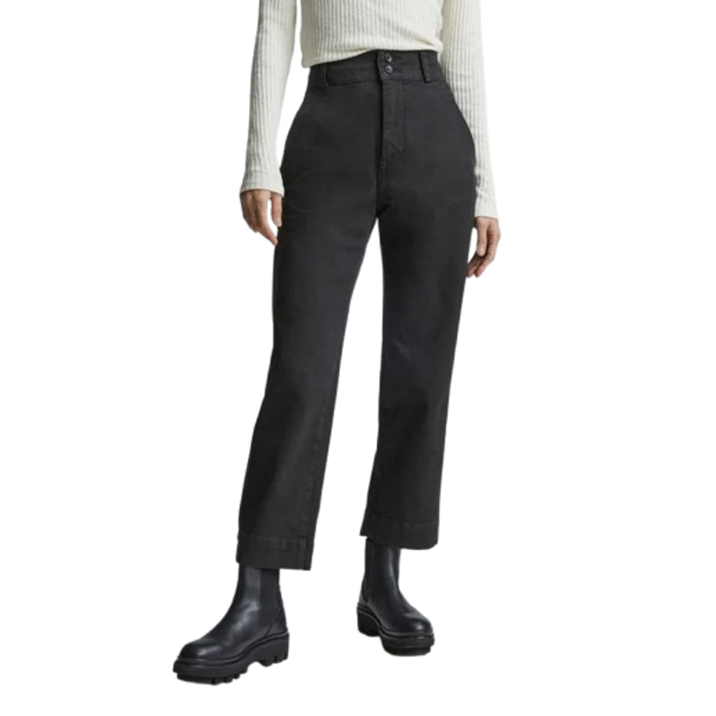 EVERLANE Women's The Organic Straight-Leg Pants Size 6 Black Utility Pockets NWT