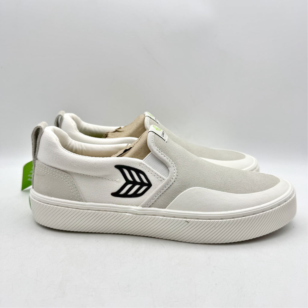 Cariuma Womens Slip-On Skate Pro Low Sneakers US 8 White Canvas Suede NIB