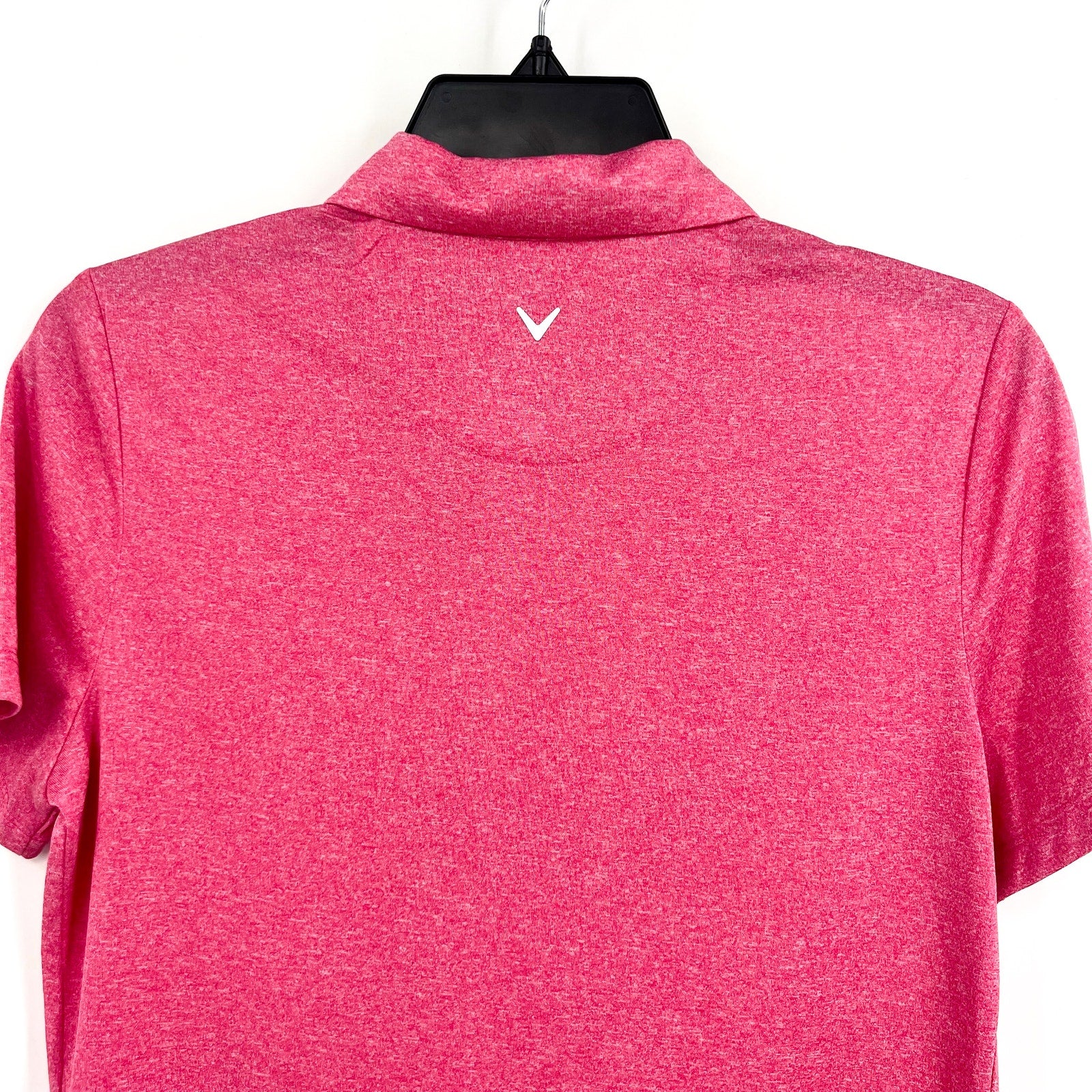 CALLAWAY Womens Golf Polo Shirt Medium Pink Quarter Zip Short Sleeve NWT