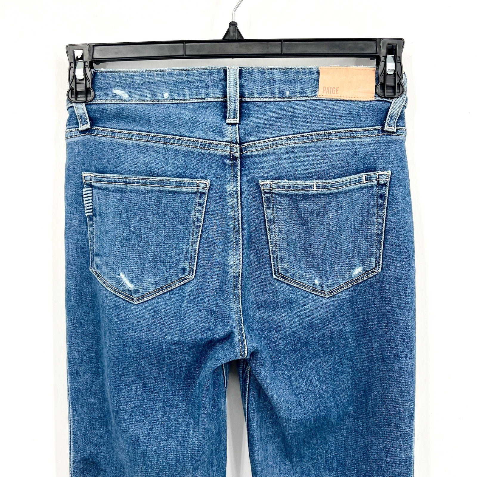 PAIGE Womens Cindy Crop Jeans Size 25 US 0 Blue Say Anything Exposed Button NWOT