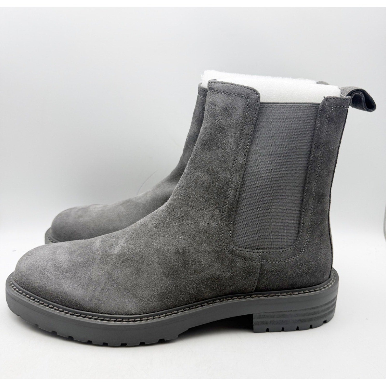 Saint Morta Men's Chunky Chelsea Boots Size 8 EU 42 Dark Grey Suede NIB