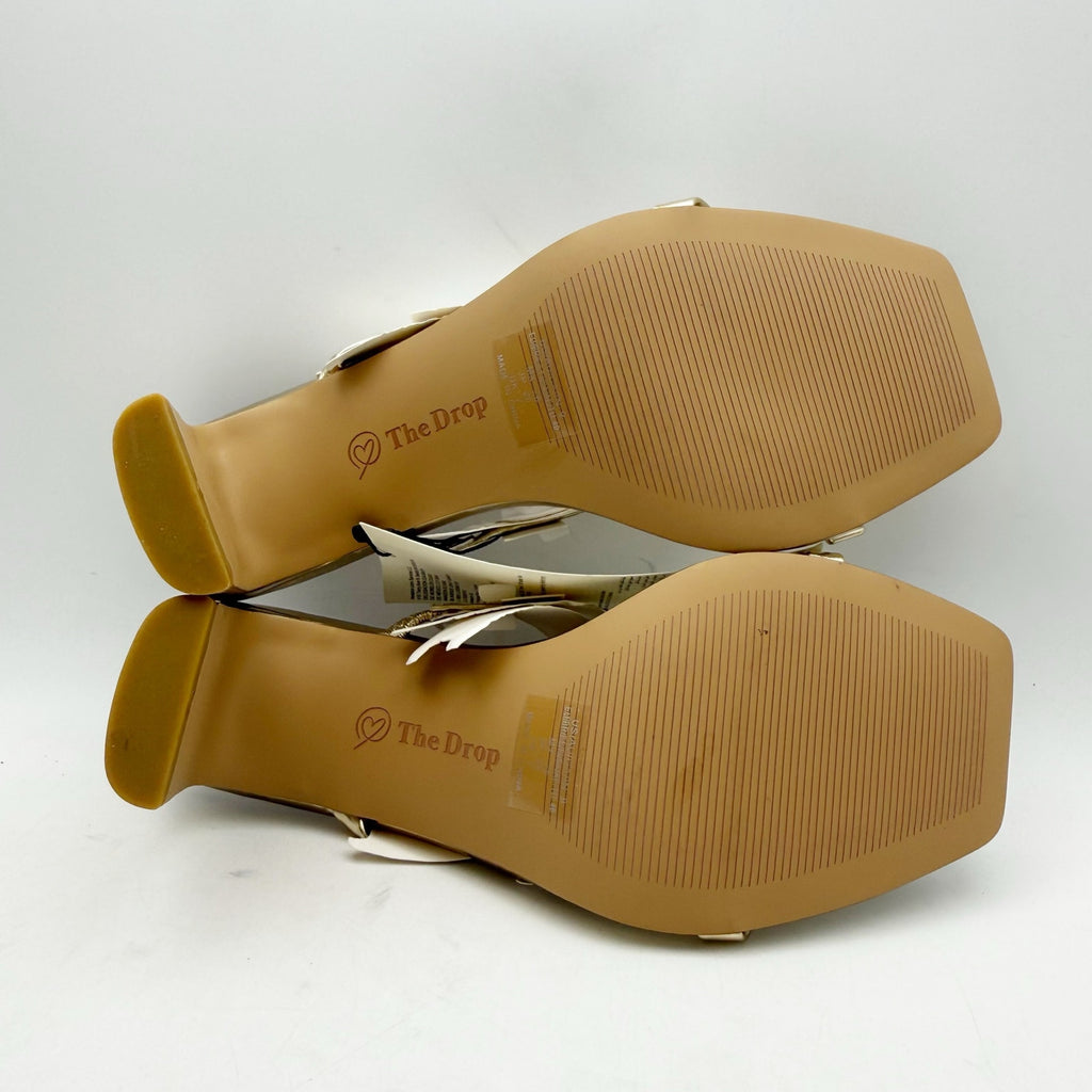 The Drop Womens Avery Heeled Sandals Size 9 Gold 2-Strap Block Heel NWOB