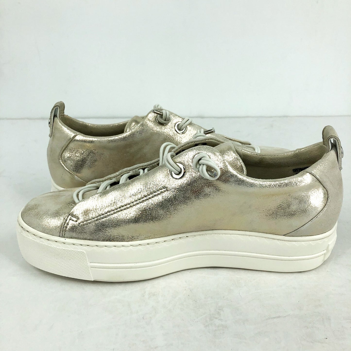 Paul Green Women Super Soft Faye Sneaker US 7.5 EU 37 Metallic Gold Leather NWOB