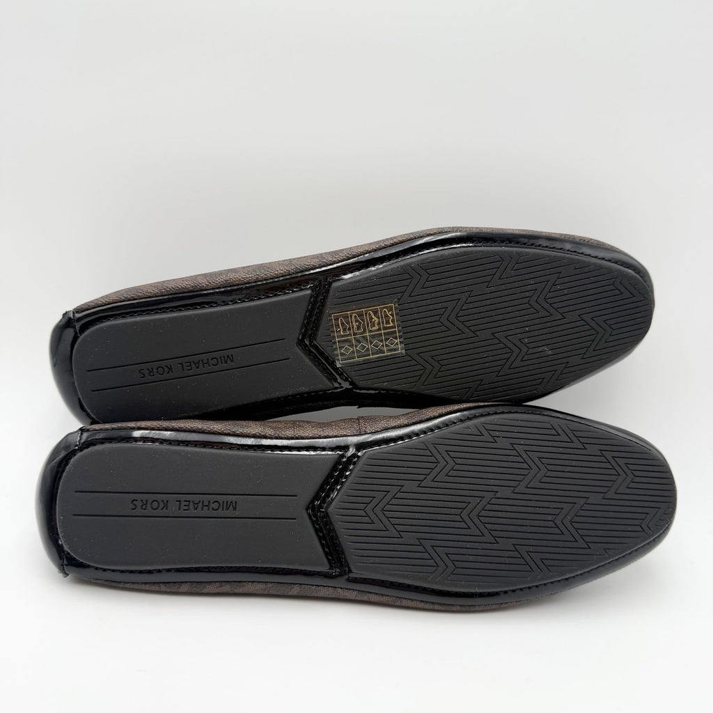 Michael Kors Womens Lillie Moc Flats Size 9.5 Brown MK Logo NIB