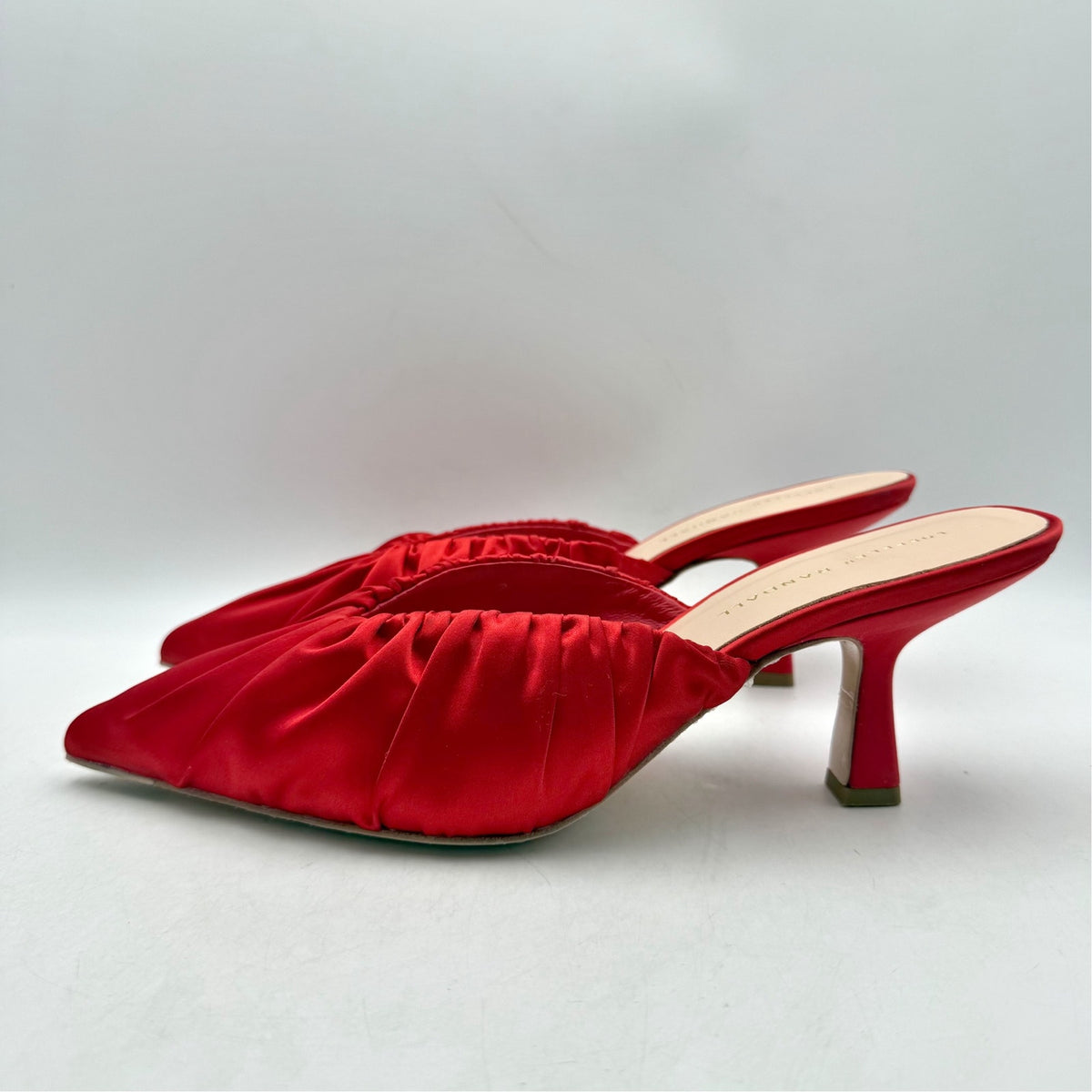 Loeffler Randall Womens Inez Mule Heels US 9 B EU 40 Red Satin NIB