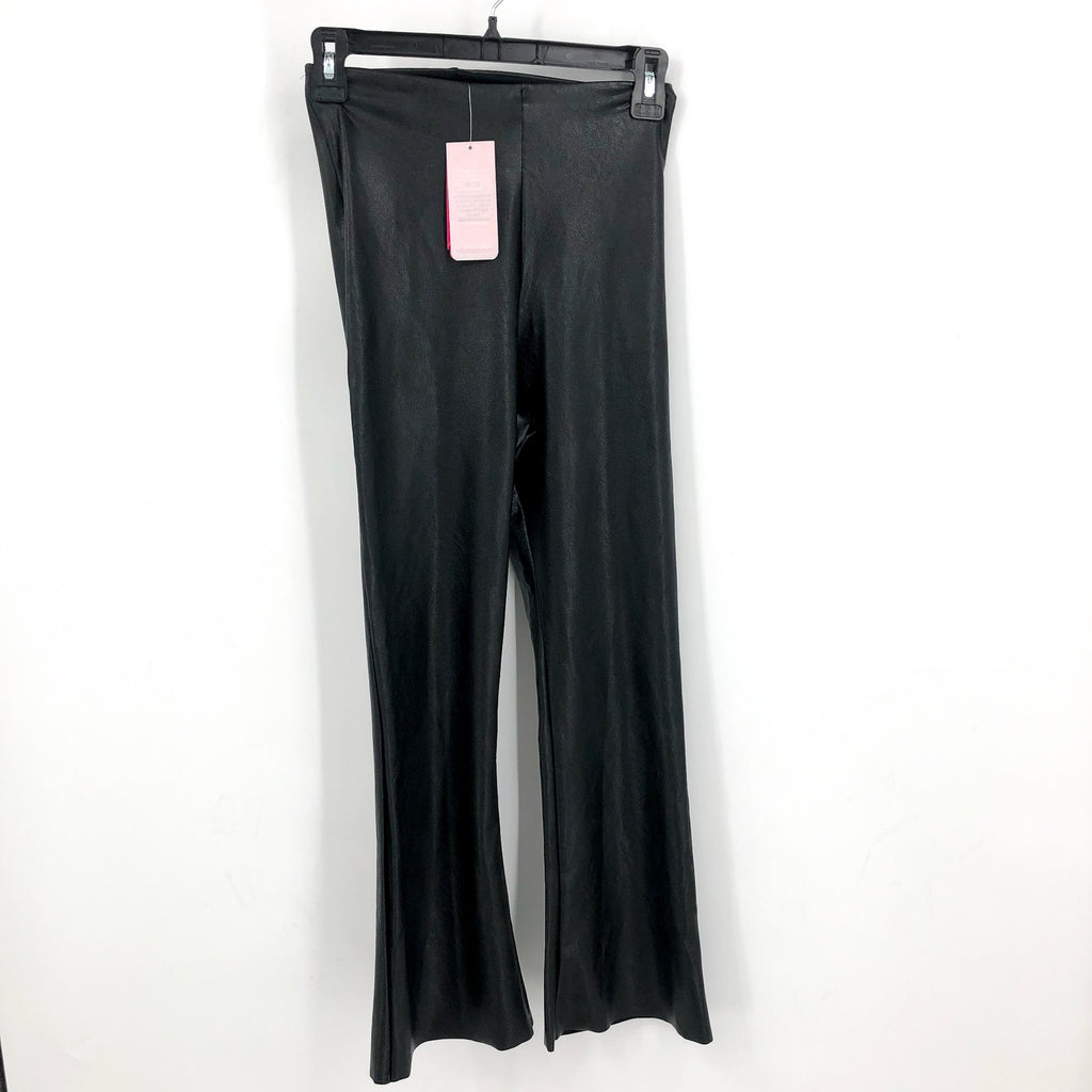 COMMANDO Women's Faux Leather Cropped Flare Leggings Medium Black Stretch NWT