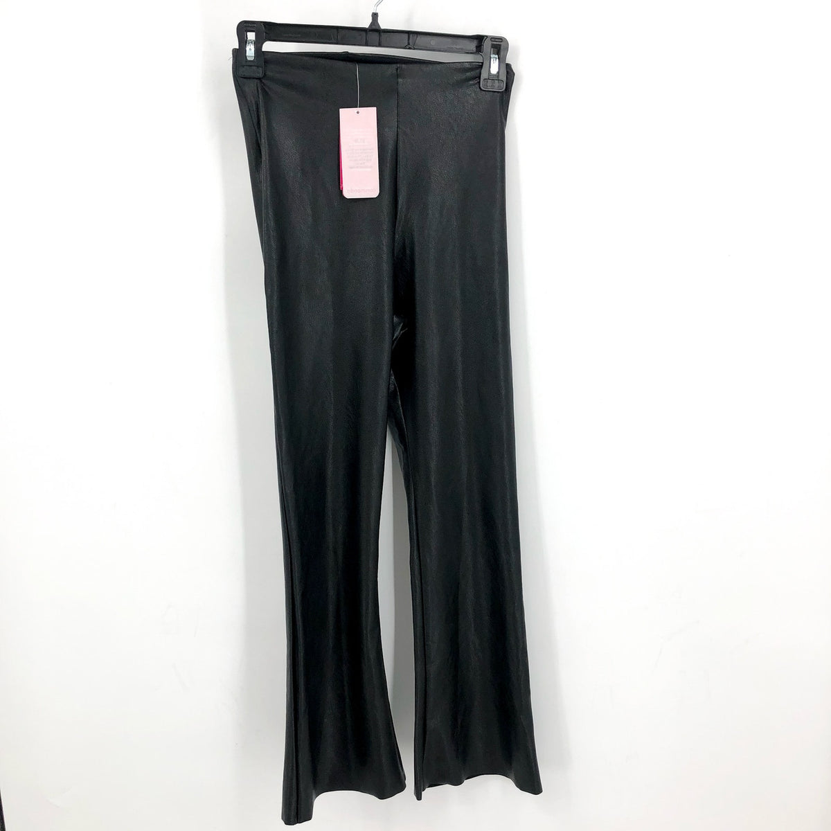 COMMANDO Women's Faux Leather Cropped Flare Leggings Medium Black Stretch NWT