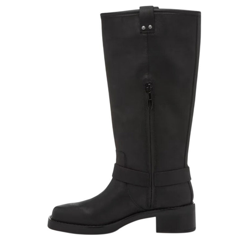 Crown Vintage Womens Reny Knee High Boots Size 7 M Black Leather NWOB